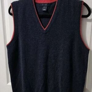 GANT Men's Blue Medium Sweater Vest 100% Lambswool Preppy Golf